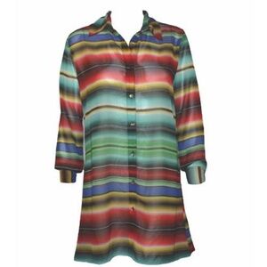 NEW VINTAGE COLLECTION Women's Button Down Sheer Top Size Small